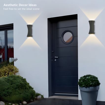 Brilagi - LED Lauko sieninis apšvietimas BICON LED/10W/230V antracitas IP44