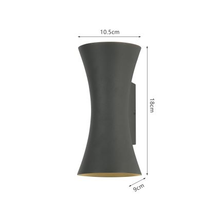 Brilagi - LED Lauko sieninis apšvietimas BICON LED/10W/230V antracitas IP44