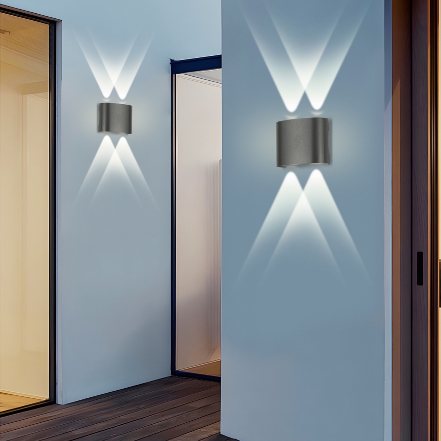 Brilagi - LED Lauko sieninis apšvietimas FLAREBOX LED/4W/230V antracitas IP65