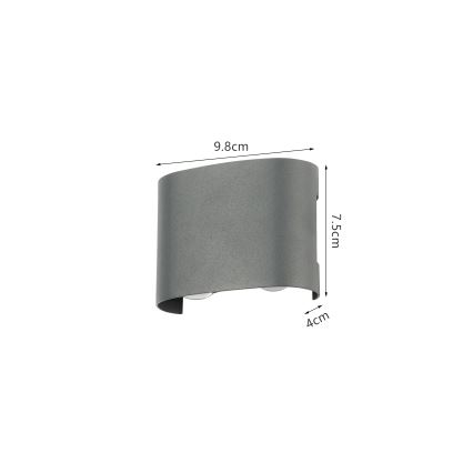 Brilagi - LED Lauko sieninis apšvietimas FLAREBOX LED/4W/230V antracitas IP65
