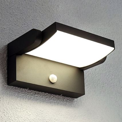 BRILAGI - LED lauko sieninis šviestuvas su judesio ir sutemų jutikliu ANKLE LED/12W/230V IP65 juoda