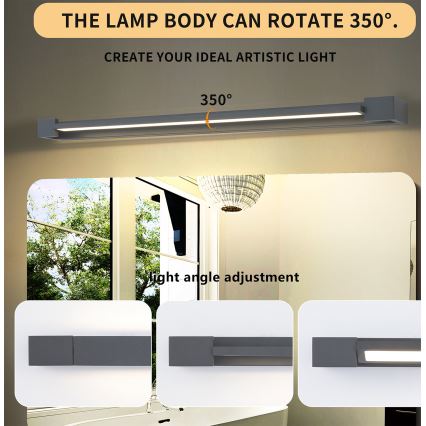 Brilagi - LED lauko sieninis šviestuvas AQUA LINE LED/24W/230V 90 cm IP44 antracitas CRI 90