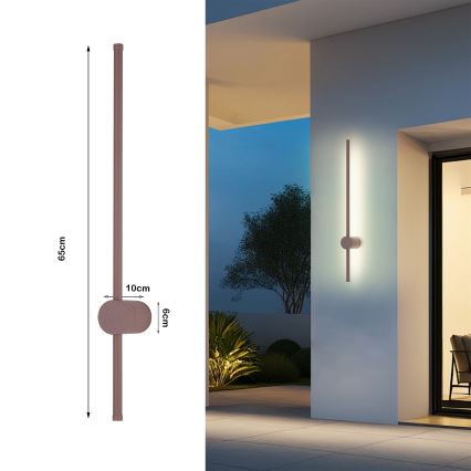 Brilagi - LED lauko sieninis šviestuvas AURA LED/12W/230V 3000K IP54 65 cm rudas CRI 90