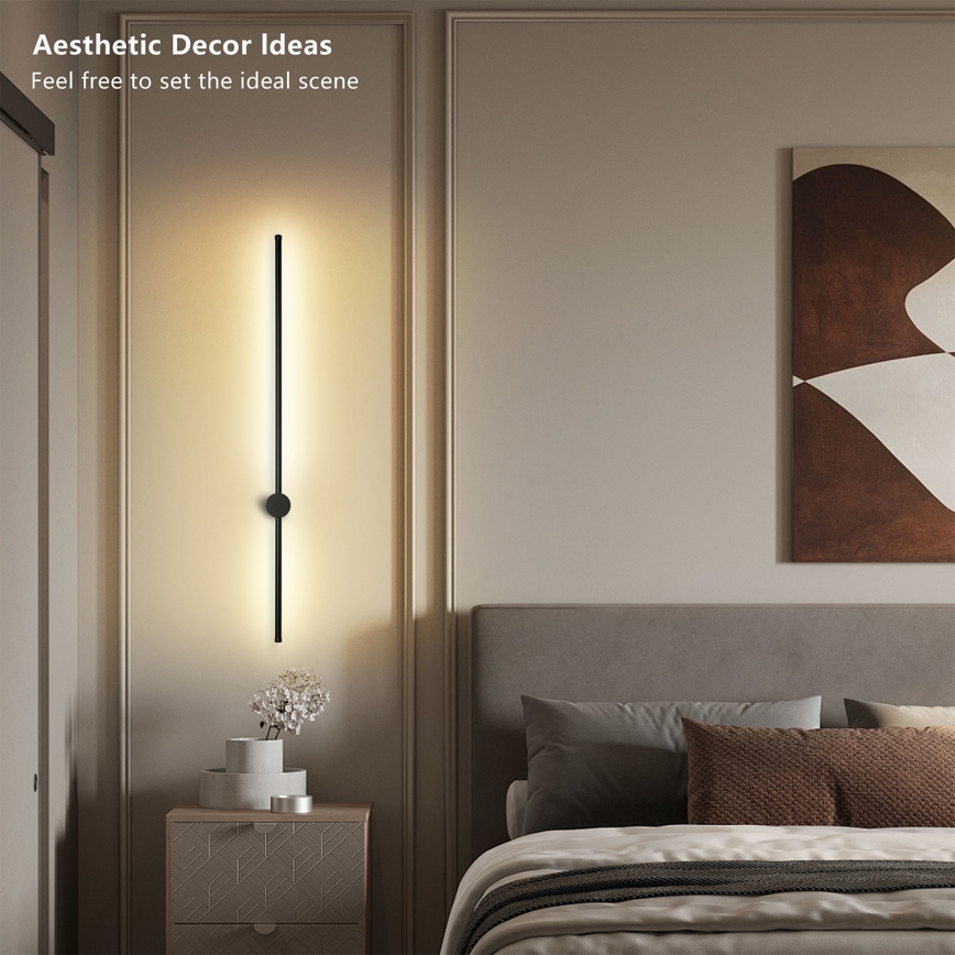 Brilagi - LED lauko sieninis šviestuvas AURA LED/20W/230V 4000K IP54 97 cm juodas CRI 90