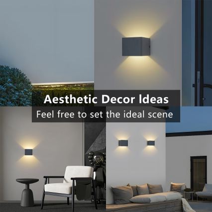 Brilagi - LED lauko sieninis šviestuvas DONNANI LED/5W/230V 10 cm antracito spalvos IP44