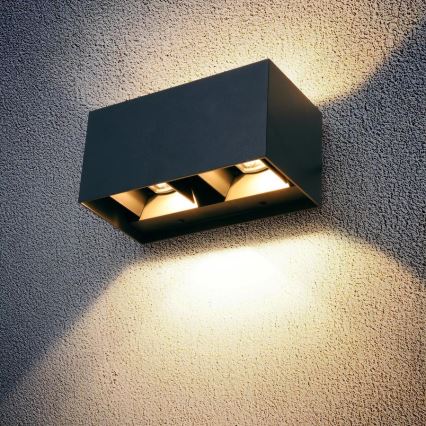 Brilagi - LED lauko sieninis šviestuvas DOUBLE CUBE LED/12W/230V antracitas IP65