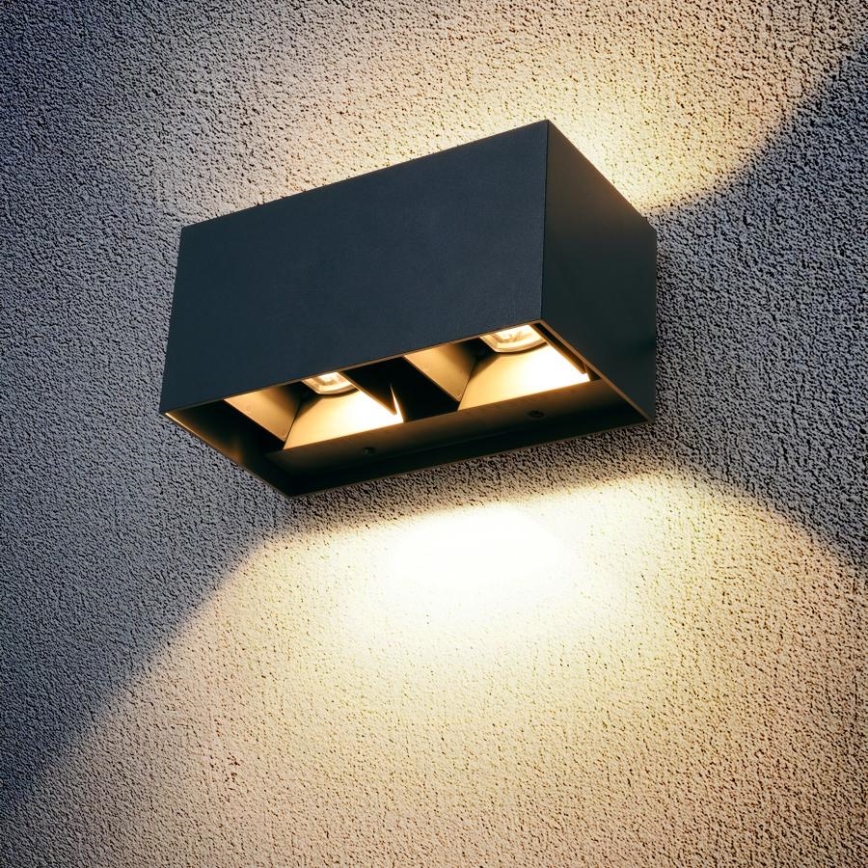Brilagi - LED lauko sieninis šviestuvas DOUBLE CUBE LED/12W/230V antracitas IP65