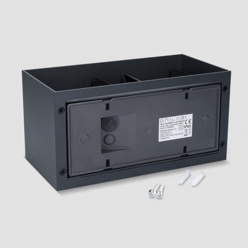 Brilagi - LED lauko sieninis šviestuvas DOUBLE CUBE LED/12W/230V antracitas IP65