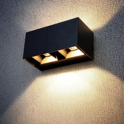 Brilagi - LED lauko sieninis šviestuvas DOUBLE CUBE LED/12W/230V juodas IP65