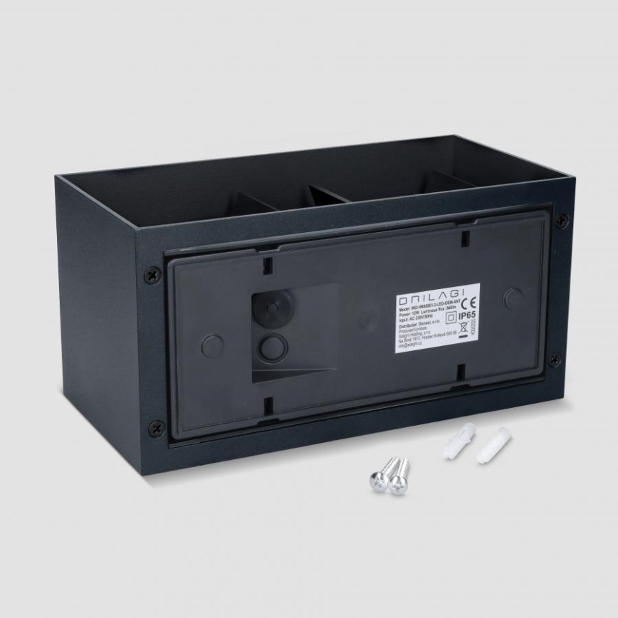 Brilagi - LED lauko sieninis šviestuvas DOUBLE CUBE LED/12W/230V juodas IP65