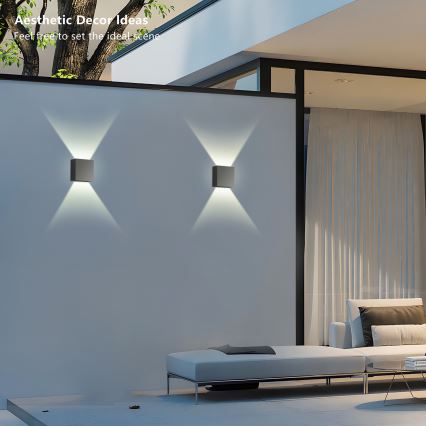 Brilagi - LED lauko sieninis šviestuvas DOUBLERAY LED/4W/230V antracitas IP65