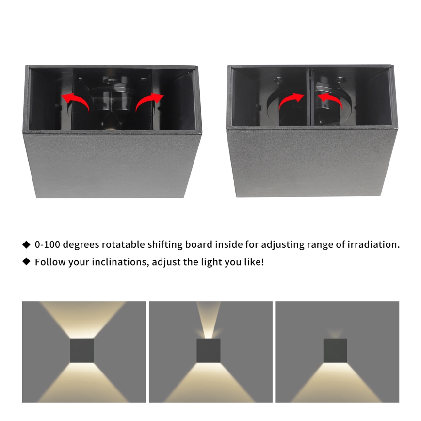 Brilagi - LED lauko sieninis šviestuvas DOUBLERAY LED/4W/230V antracitas IP65