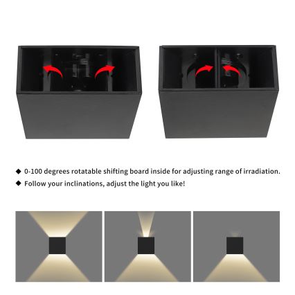 Brilagi - LED lauko sieninis šviestuvas DOUBLERAY LED/4W/230V juodas IP65