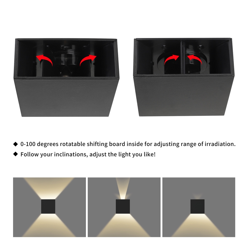 Brilagi - LED lauko sieninis šviestuvas DOUBLERAY LED/4W/230V juodas IP65
