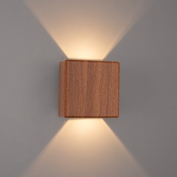 Brilagi - LED lauko sieninis šviestuvas DOUBLERAY LED/6W/230V, medžio dekoras, IP54