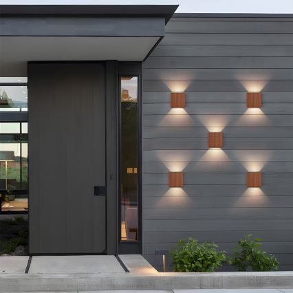 Brilagi - LED lauko sieninis šviestuvas DOUBLERAY LED/6W/230V, medžio dekoras, IP54