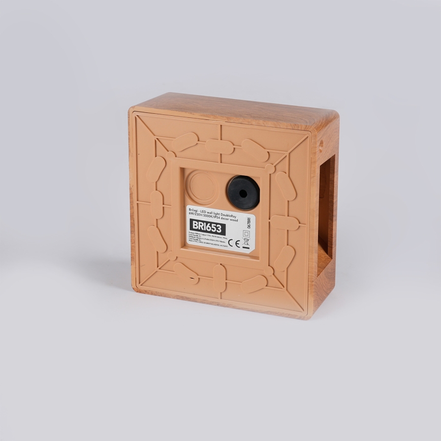 Brilagi - LED lauko sieninis šviestuvas DOUBLERAY LED/6W/230V, medžio dekoras, IP54