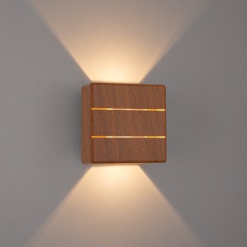 Brilagi -LED Lauko sieninis šviestuvas DOUBLERAY LINE LED/6W/230V medžio dekoras IP54