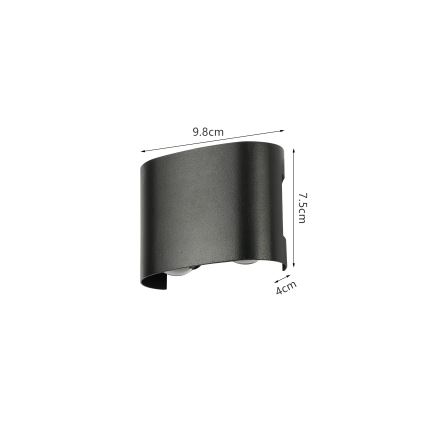 Brilagi - LED lauko sieninis šviestuvas FLAREBOX LED/4W/230V juodas IP65