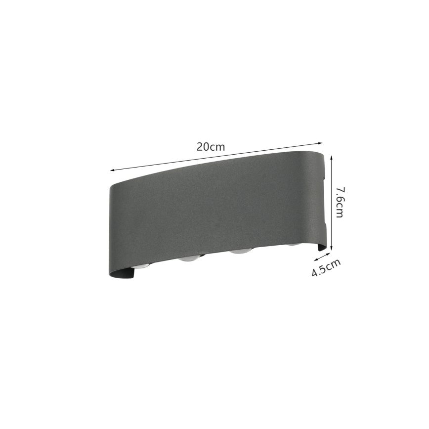 Brilagi - LED Lauko sieninis šviestuvas FLAREBOX LED/8W/230V antracit IP65