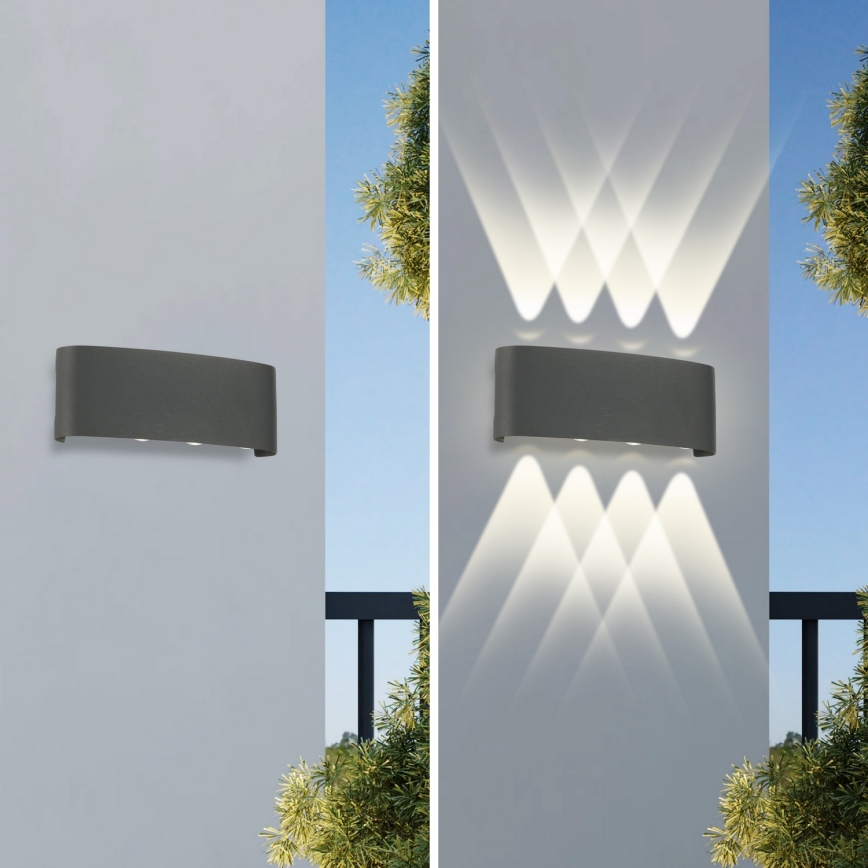 Brilagi - LED lauko sieninis šviestuvas FLAREBOX LED/8W/230V antracitas IP65