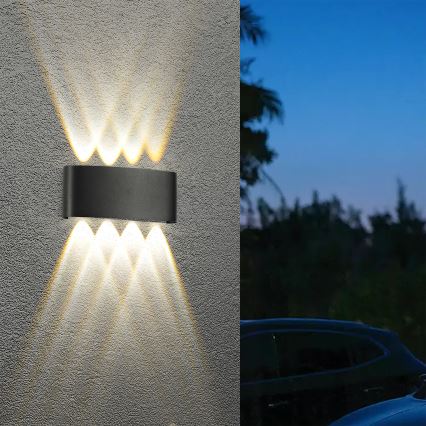 Brilagi - LED lauko sieninis šviestuvas FLAREBOX LED/8W/230V juodas IP65