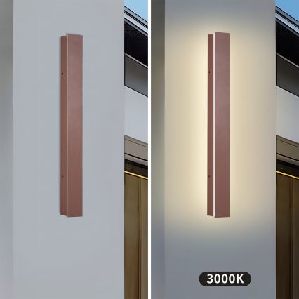 Brilagi - LED lauko sieninis šviestuvas LINEAR LED/12W/230V 3000K IP65 50 cm rudas CRI 90