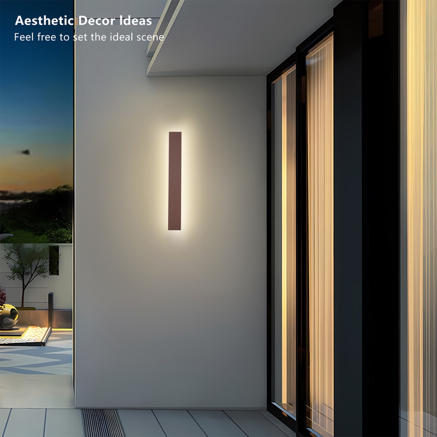 Brilagi - LED lauko sieninis šviestuvas LINEAR LED/12W/230V 3000K IP65 50 cm rudas CRI 90