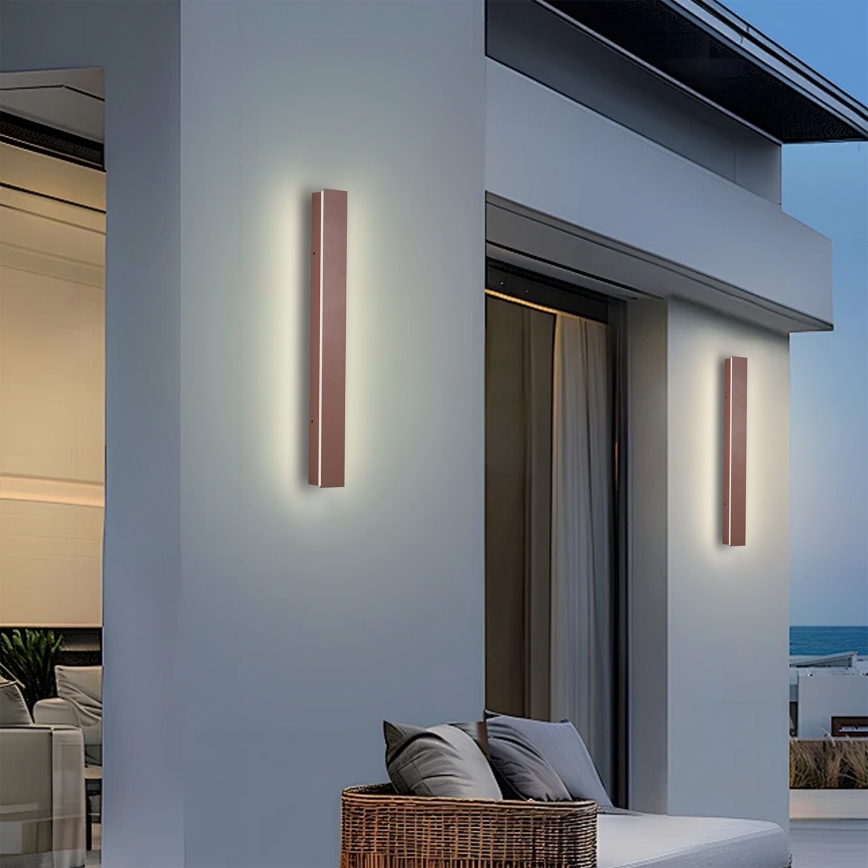 Brilagi - LED lauko sieninis šviestuvas LINEAR LED/12W/230V 3000K IP65 50 cm rudas CRI 90