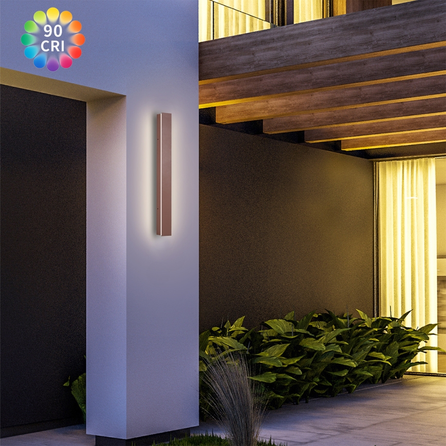 Brilagi - LED lauko sieninis šviestuvas LINEAR LED/12W/230V 3000K IP65 50 cm rudas CRI 90