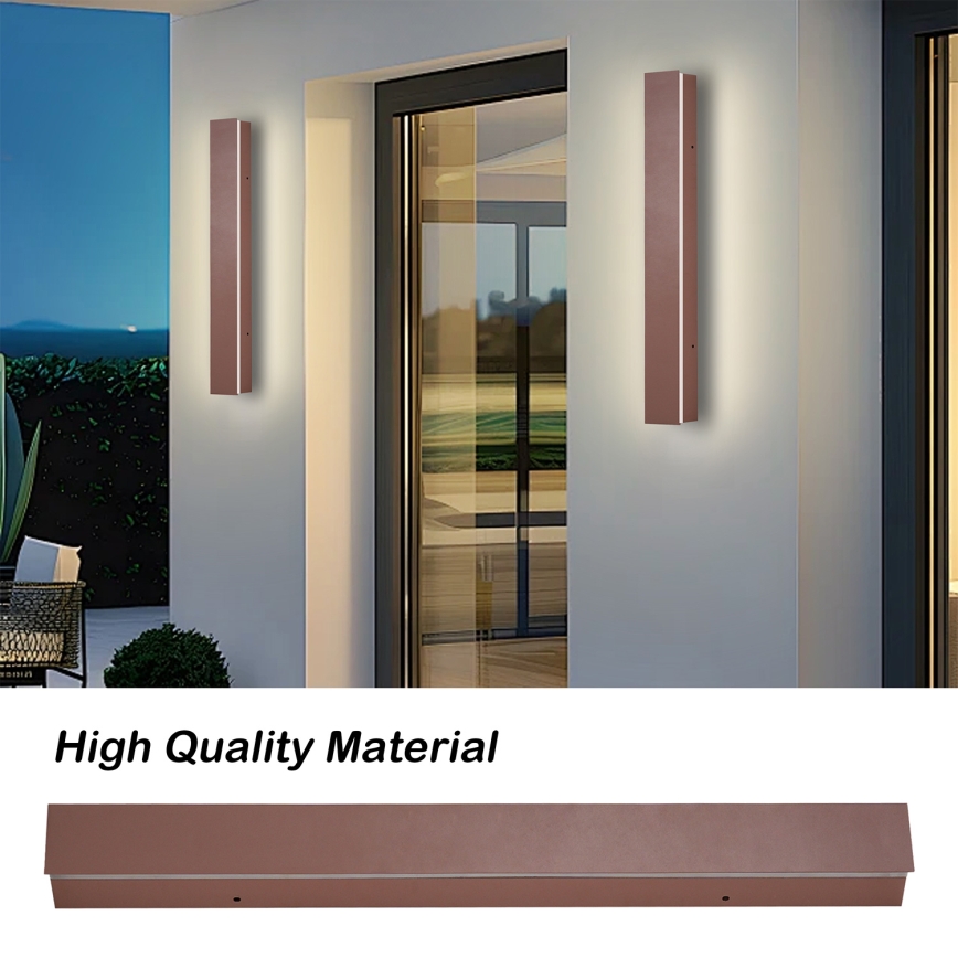 Brilagi - LED lauko sieninis šviestuvas LINEAR LED/12W/230V 3000K IP65 50 cm rudas CRI 90