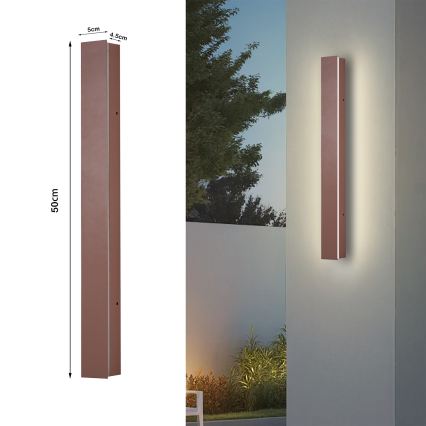 Brilagi - LED lauko sieninis šviestuvas LINEAR LED/12W/230V 3000K IP65 50 cm rudas CRI 90