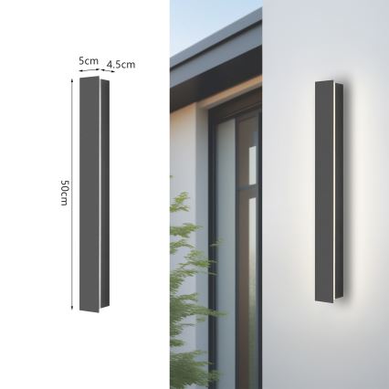Brilagi - LED lauko sieninis šviestuvas LINEAR LED/12W/230V 4000K IP65 50 cm antracitas CRI 90