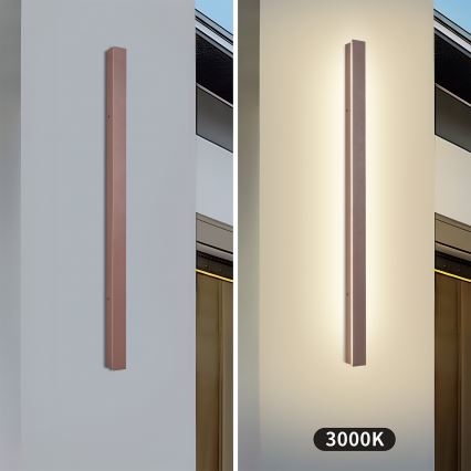 Brilagi - LED lauko sieninis šviestuvas LINEAR LED/22W/230V 3000K IP65 100 cm rudas CRI 90