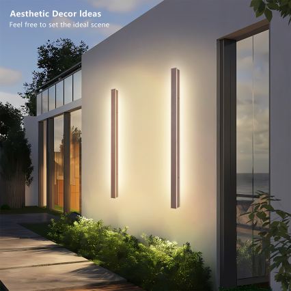 Brilagi - LED lauko sieninis šviestuvas LINEAR LED/22W/230V 3000K IP65 100 cm rudas CRI 90