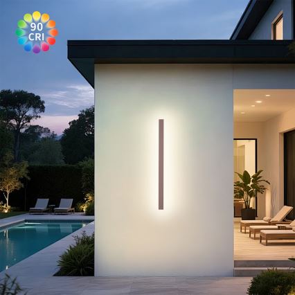 Brilagi - LED lauko sieninis šviestuvas LINEAR LED/22W/230V 3000K IP65 100 cm rudas CRI 90
