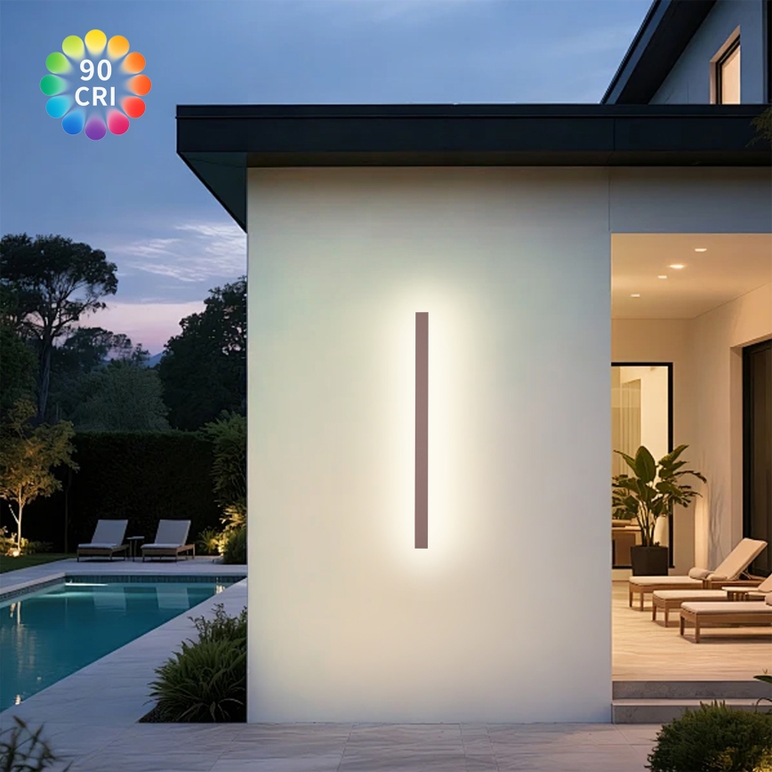 Brilagi - LED lauko sieninis šviestuvas LINEAR LED/22W/230V 3000K IP65 100 cm rudas CRI 90