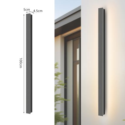 Brilagi - LINEAR LED lauko sieninis šviestuvas LED/22W/230V 3000K IP65 100 cm antracitas CRI 90