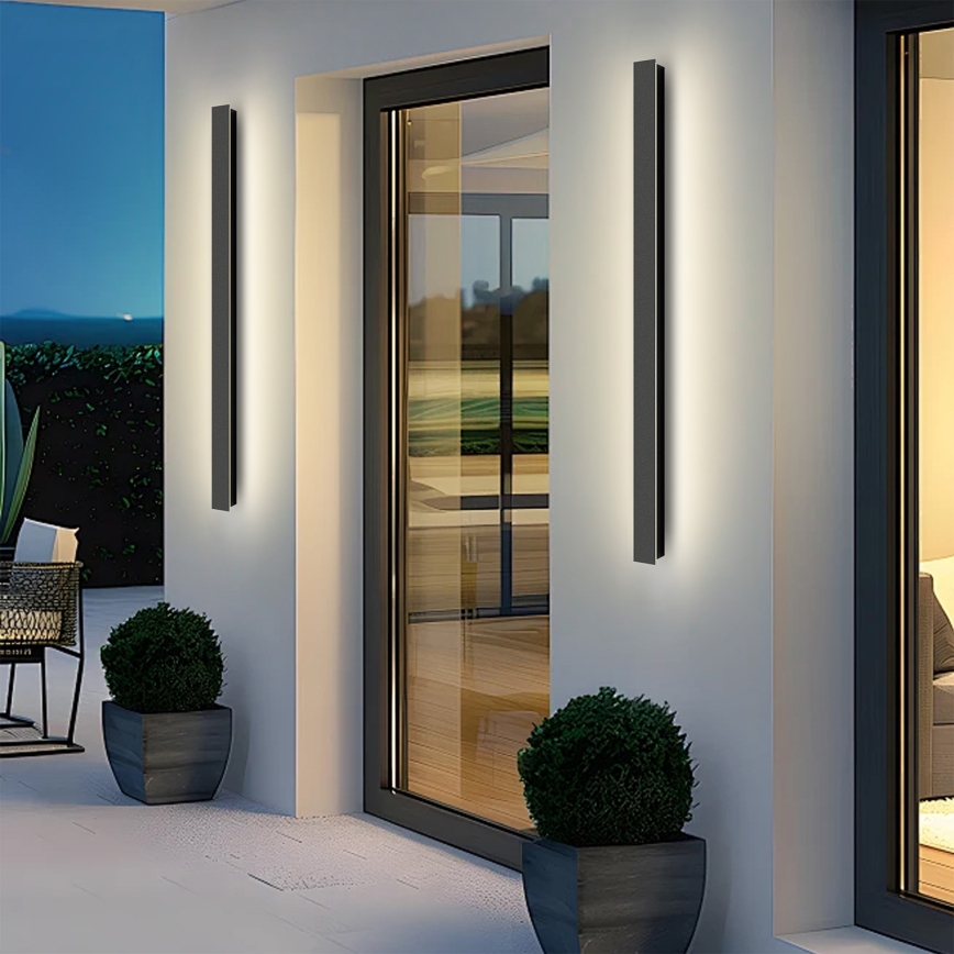Brilagi - LED lauko sieninis šviestuvas LINEAR LED/22W/230V 3000K IP65 100 cm juoda CRI 90