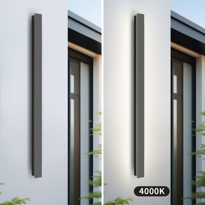 Brilagi - LED lauko sieninis šviestuvas LINEAR LED/22W/230V 4000K IP65 100 cm antracitas CRI 90