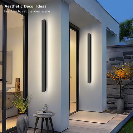Brilagi - LED lauko sieninis šviestuvas LINEAR LED/22W/230V 4000K IP65 100 cm juodas CRI 90