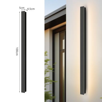 Brilagi - LED lauko sieninis šviestuvas LINEAR LED/22W/230V 4000K IP65 100 cm juodas CRI 90