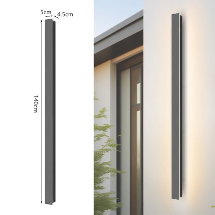 Brilagi - LED lauko sieninis šviestuvas LINEAR LED/32W/230V 4000K IP65 140 cm antracito spalvos CRI 90