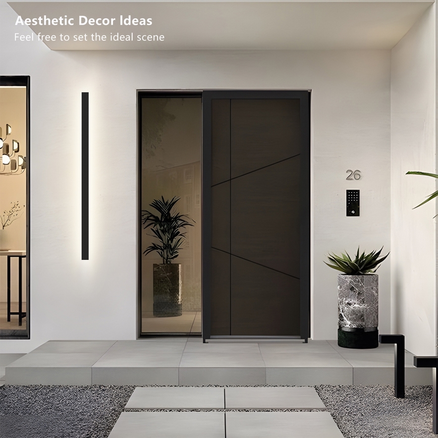 Brilagi - LINEAR lauko sieninis LED šviestuvas, 32W, 230V, 4000K, IP65, 140 cm, juodas, CRI 90