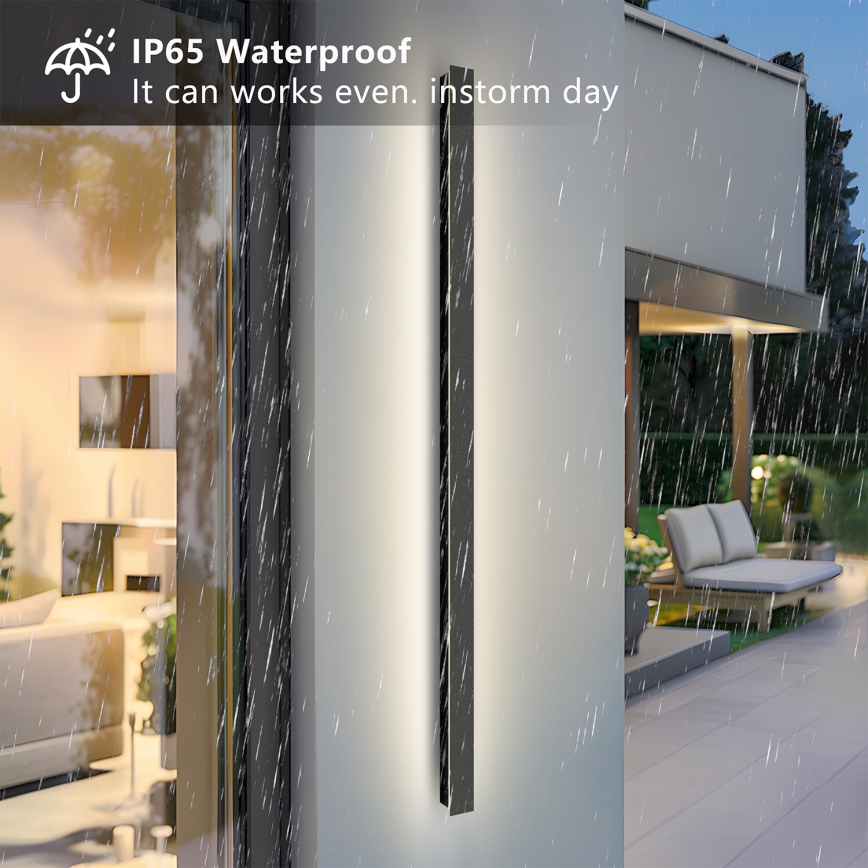 Brilagi - LINEAR lauko sieninis LED šviestuvas, 32W, 230V, 4000K, IP65, 140 cm, juodas, CRI 90