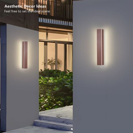Brilagi - LED lauko sieninis šviestuvas LINEAR LED/8W/230V 3000K IP65 30 cm rudos spalvos CRI 90