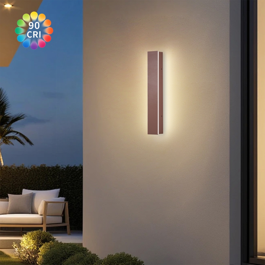 Brilagi - LED lauko sieninis šviestuvas LINEAR LED/8W/230V 3000K IP65 30 cm rudos spalvos CRI 90