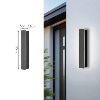 Brilagi - LED lauko sieninis šviestuvas LINEAR LED/8W/230V 3000K IP65 30 cm antracitas CRI 90