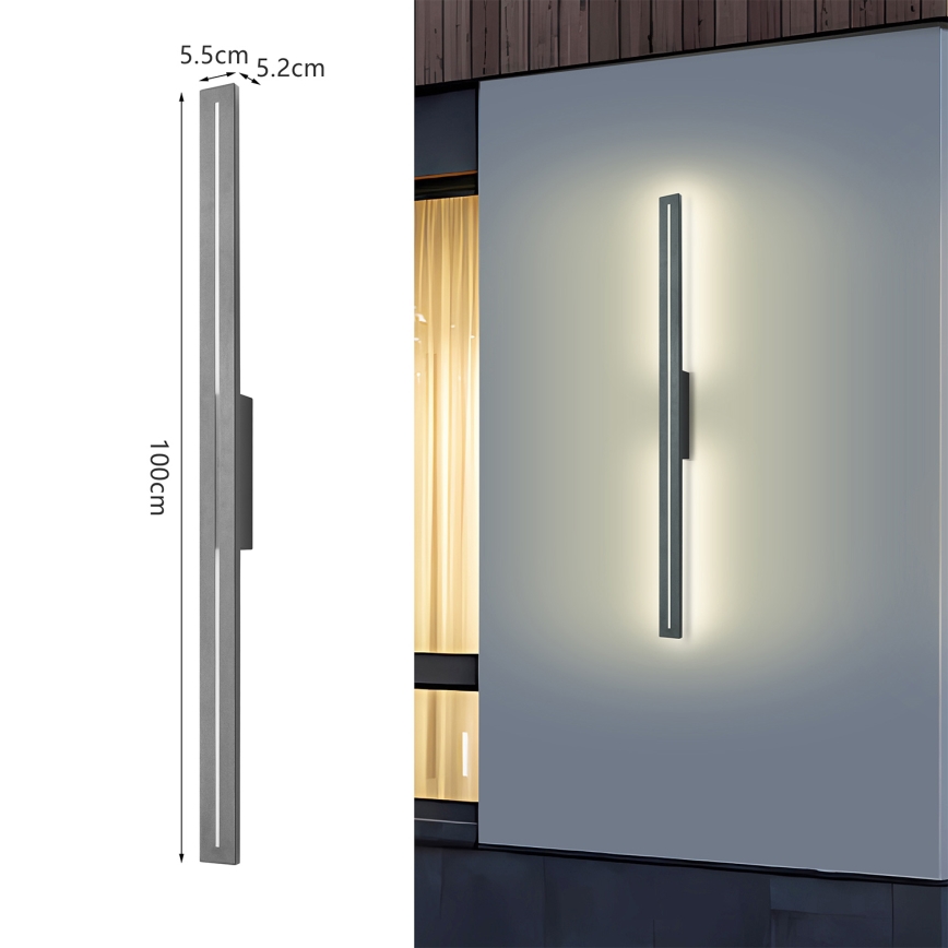Brilagi - LED lauko sieninis šviestuvas LINEO LED/24W/230V 3000K IP65 100 cm antracitas CRI 90