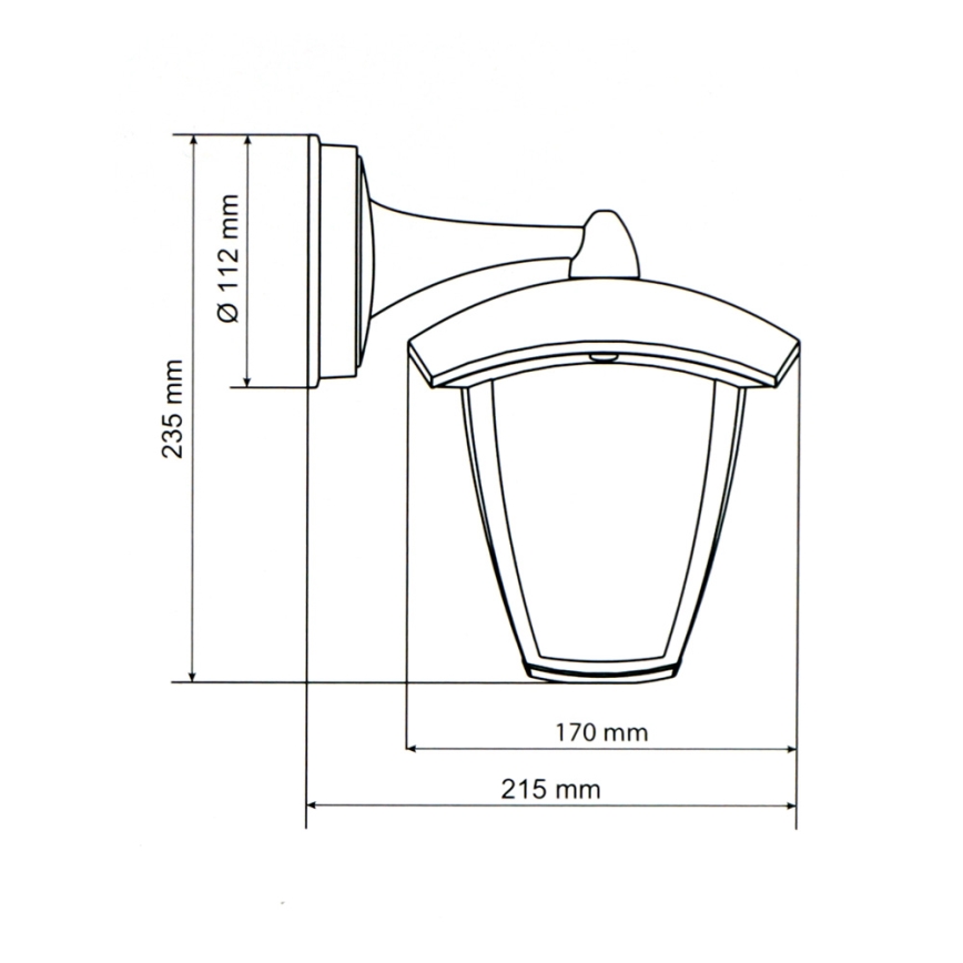 Brilagi - LED Lauko sieninis šviestuvas LUNA 1xE27/60W/230V IP44